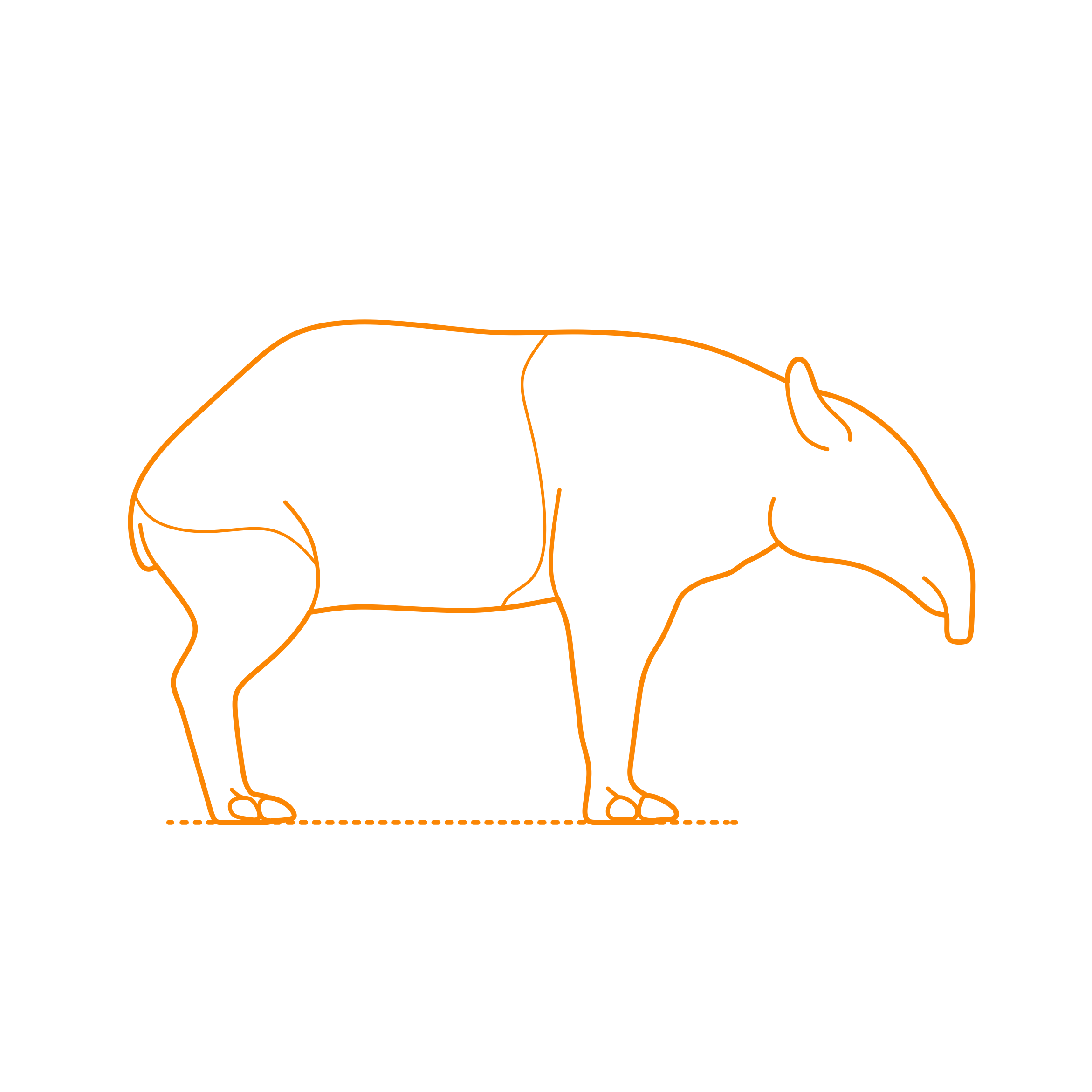 Animals Tapirs Malayan Tapir Outline Svg Vector Free Vectors